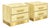 Butter Yellow Murano Glass Bedside Tables on Brass Plinth from Justfurnituress SRL, Set of 2 For Sale