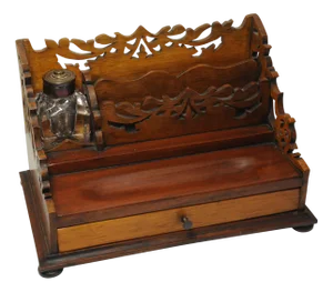 Victorian Oak Hand Crafted Letter Rack with Intricately Cut Art Nouveau Motifs, 1890s, Set of 4