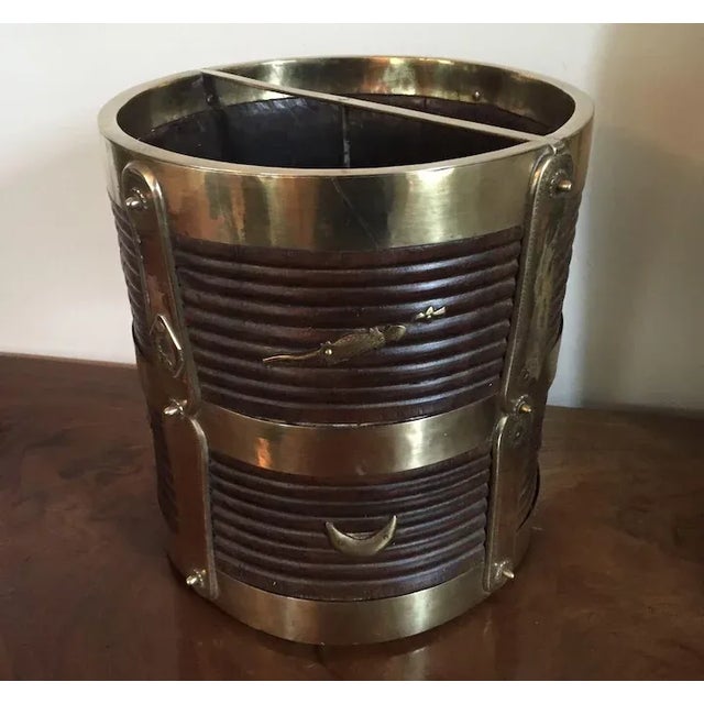 Antique 19th Century Anglo Indian Brass & Carved Wood Bucket For Sale - Image 4 of 11