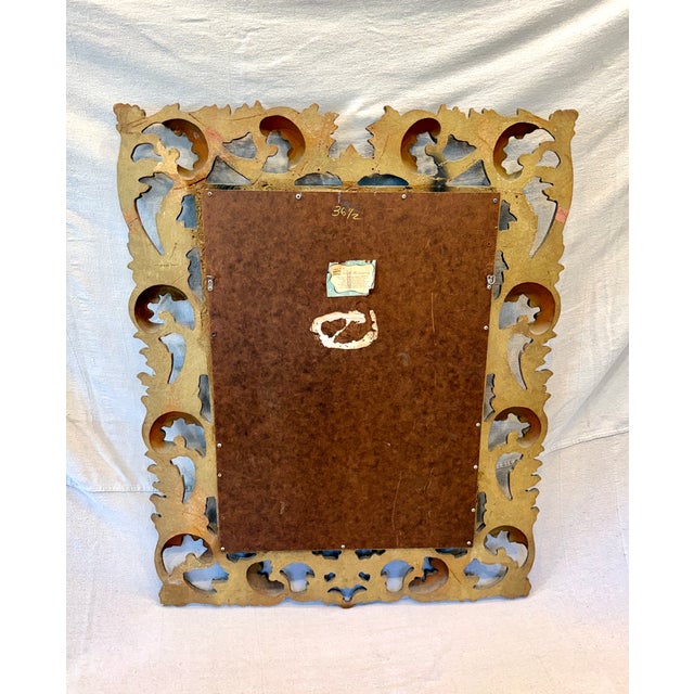 Rococo Style Carved Giltwood Wall Mirror 34" X 43" For Sale In Los Angeles - Image 6 of 7