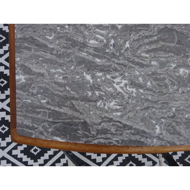 Wood Art Deco Buffet in Walnut and Gray Marble, 1930s For Sale - Image 7 of 18