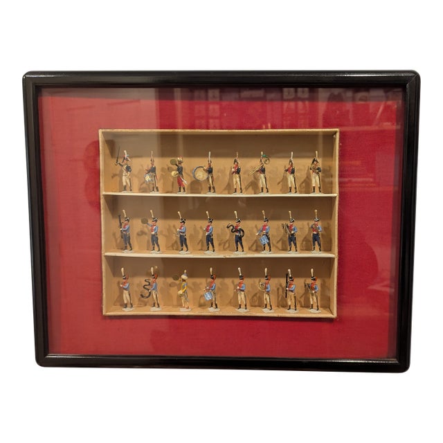 1960s "Chasseur a Cheval", Old Guard Band From Spain, 18 Tin Soldiers Marching Band Figurines For Sale