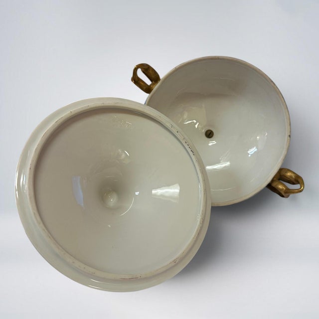 Blue Antique French Porcelain Lidded Centerpiece / Coupe For Sale - Image 8 of 11