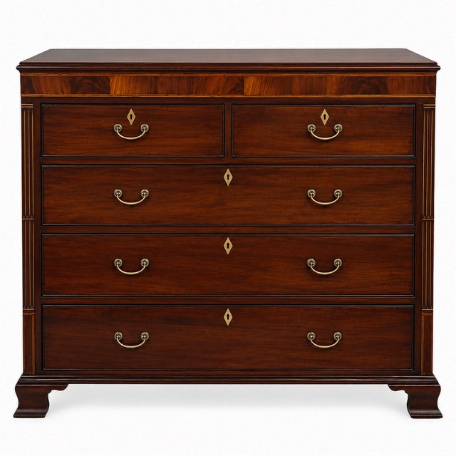 19th Century English William IV Flame Mahogany and Satinwood Scottish Chest For Sale - Image 9 of 10
