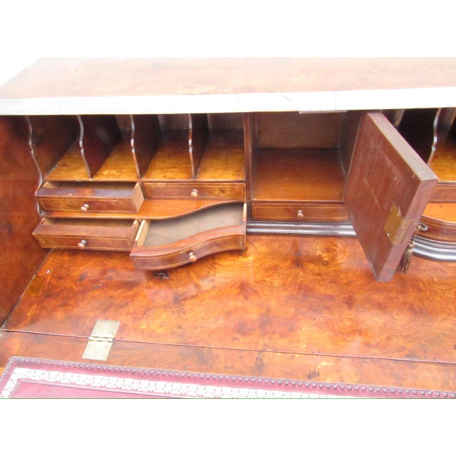 Antique English Burl Walnut Desk For Sale - Image 13 of 18
