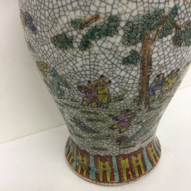 Vintage Chinese Crackle Vase For Sale - Image 4 of 11