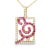 18K Pink Gold Diamond and Pink Sapphire Pendant/Slide. This gorgeous piece features 35 brilliant round diamonds and 33...