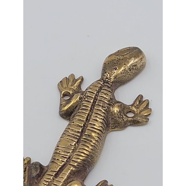Mid 20th Century Solid Brass Lizard Wall Hook For Sale - Image 9 of 11