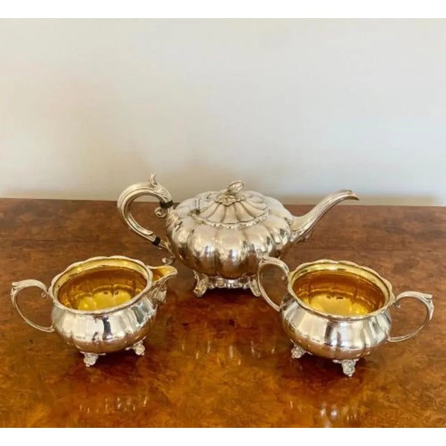 Antique Edwardian Silver-Plated Tea Service, 1900, Set of 3 For Sale - Image 6 of 6