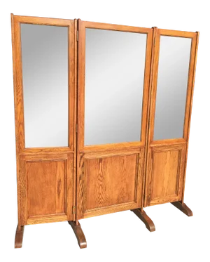 Oak Trifold Mirror Dressing Mirror