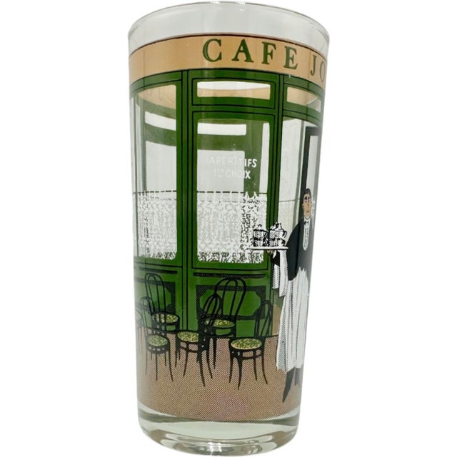 Vintage Set of 4 Cera Cafe Josef French Waiter Highball Glasses For Sale In Washington DC - Image 6 of 9