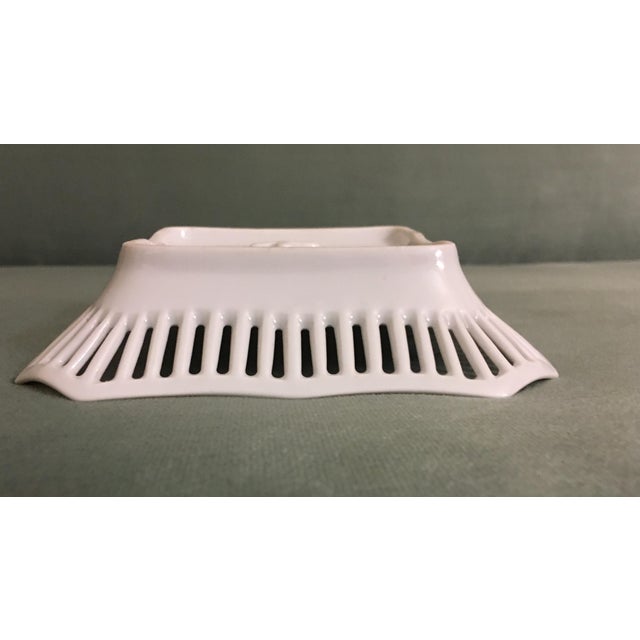 White Antique Schumann Bavaria Rosebud Patterned Bon-Bon Plate For Sale - Image 8 of 11