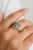 Art Nouveau Two Stone Emerald & Chunky Diamonds Bypass Ring Size 7 For Sale - Image 3 of 12