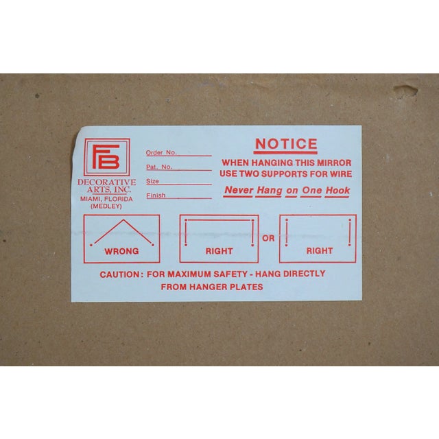 Friedman Brothers Model 6106 Urn Top Gold Finish Mirror For Sale - Image 12 of 12