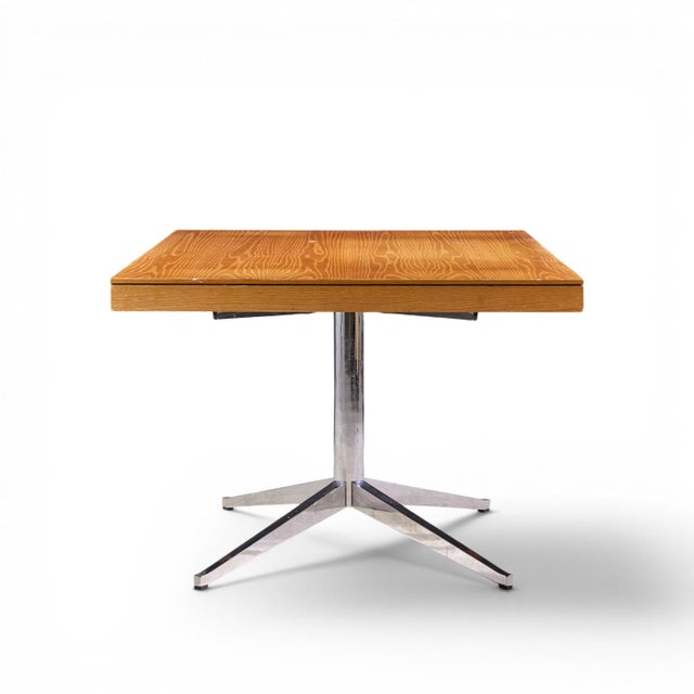 Florence Knoll Florence Knoll Mid Century Walnut and Chrome Partner Desk For Sale - Image 4 of 10