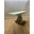 Maidda console table by Brueton. This striking piece features an inset 1/4" sandblasted glass top with built-in indirect...