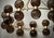 Metal Art Deco Round Art Glass and Brass Chandelier, 2000 For Sale - Image 7 of 10
