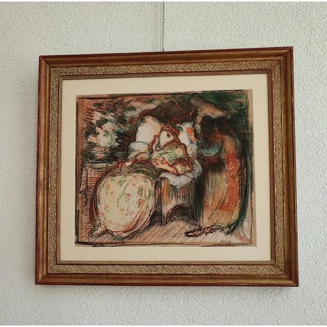 Otto II Vautier, Le malade imaginaire de Molière, Pastel on Watercolor Paper, Framed, in Flawless conditions. Designed...