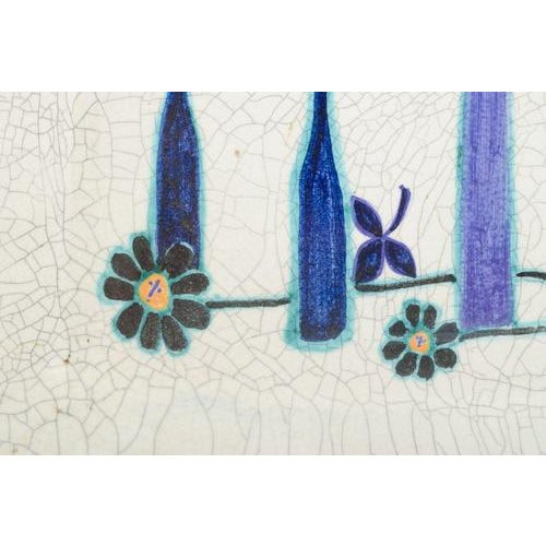 Large Square Ceramic Dish with Floral Decoration by Birger Kaipiainen For Sale - Image 4 of 7