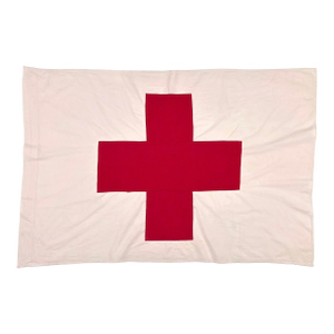Vintage Sewn Cotton Red Cross Flag