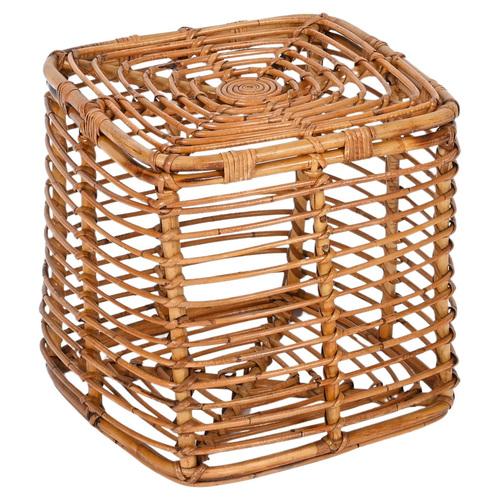Mid-Century Rattan and Wicker Square Pouf Stool by Tito Agnoli, Italy, 1970s For Sale - Image 14 of 14