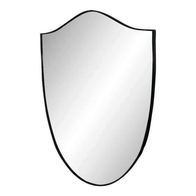 Vintage Italian Brass Shield Mirror 1970s For Sale