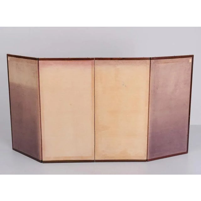 Paper Hand-Painted Folding Screen, Japan, 1960s For Sale - Image 7 of 8