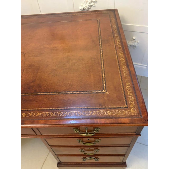 Antique Edwardian Mahogany Partners Desk, 1900s For Sale - Image 10 of 16