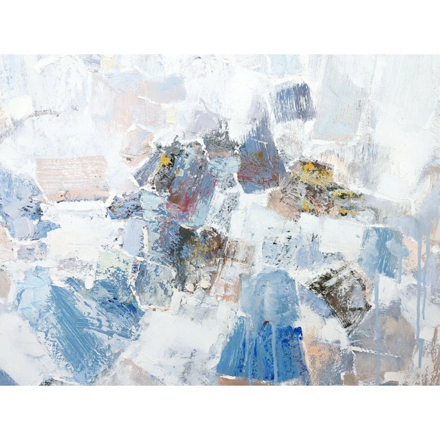 2021 "Prayer on the Mount" Large Contemporary Pastel Toned Gestural Abstract Painting by Peter Wu For Sale - Image 4 of 10