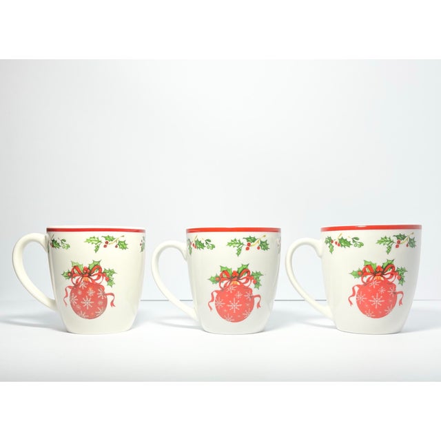 Christopher Radko “Holiday Celebrations, Red Trim” 8 Porcelain Rim Soup Bowls 9 Good condition. No chips, cracks, or...