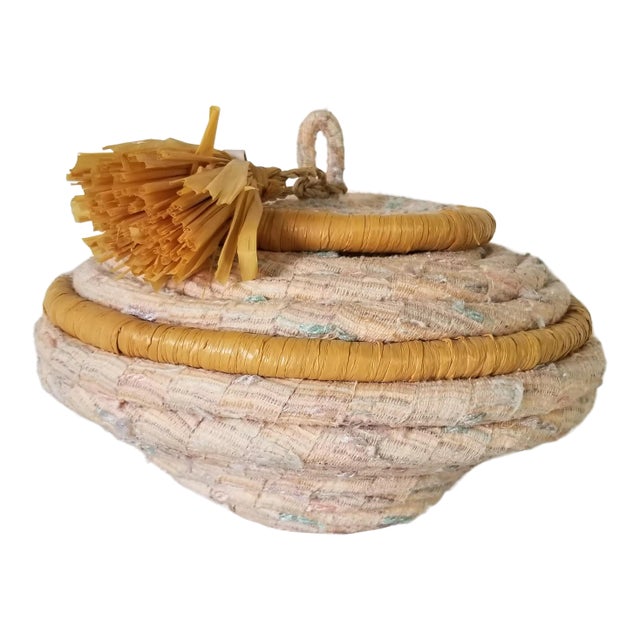 Vintage Hand-Woven Wool Decorative Vase/ Sold For Sale