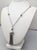 Monet Vintage 1960s Signed Monet Rhodium Plated Tassel Pendant Necklace For Sale - Image 4 of 8