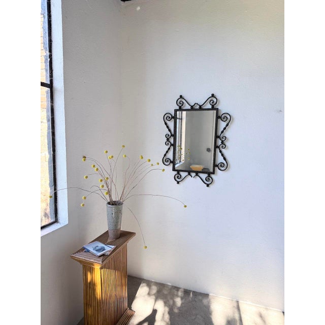 Brutalist Wrought Iron Mirror, 1940s For Sale - Image 4 of 18