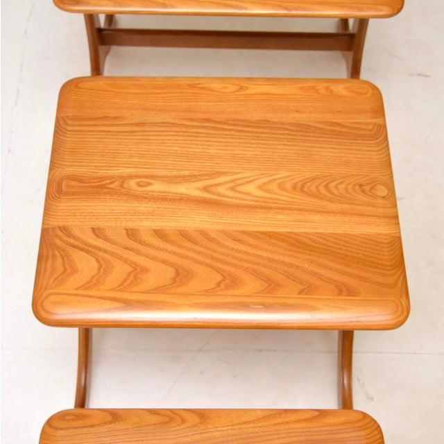 Vintage Elm Nesting Tables, 1970s, Set of 3 For Sale - Image 6 of 9