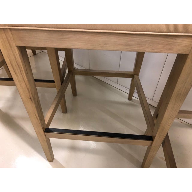 Modern Walnut Frame Bar Stools - Set of 4 For Sale - Image 10 of 12