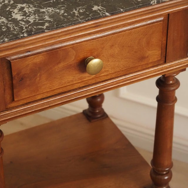 Antique Gründerzeit Bedside Table with Marble Top, 1880s For Sale - Image 3 of 13