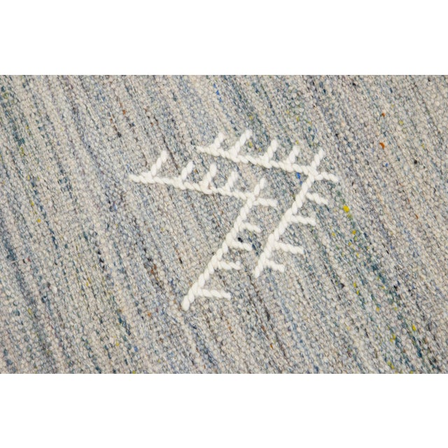 2020s Gray Apadana's Nantucket Collection Flatweave Kilim Coastal Designed Wool Rug For Sale - Image 5 of 8