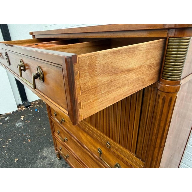 Late 20th Century Kindel Louis XVI French Regency Style Belvedere Dresser With Tambour For Sale - Image 10 of 18