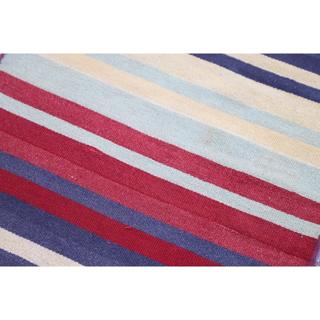 1970s 1970s Turkish Boho Style Striped Colorful Kilim Runner Rug For Sale - Image 5 of 10