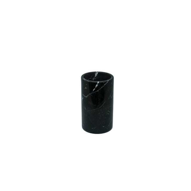 Black Marquina marble utensil holder, made in Italy, Carrara. Each piece is in a way unique (since each marble block is...