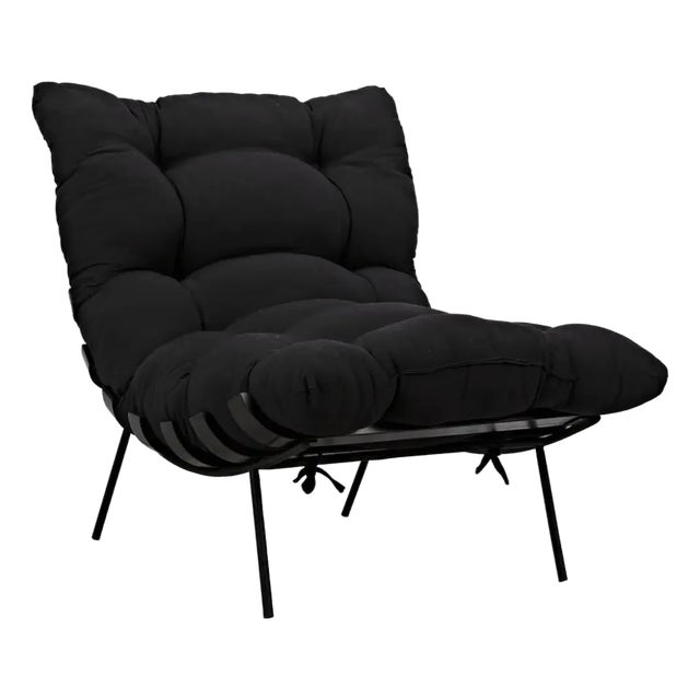 NOIR Hanzo Chair with Iron Legs, Charcoal Black For Sale