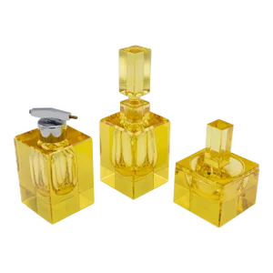 Vintage Moser 3 Piece Glass Perfume Vanity Set