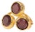Triple Garnet Glow Gold Adjustable Ring, Size 8 For Sale