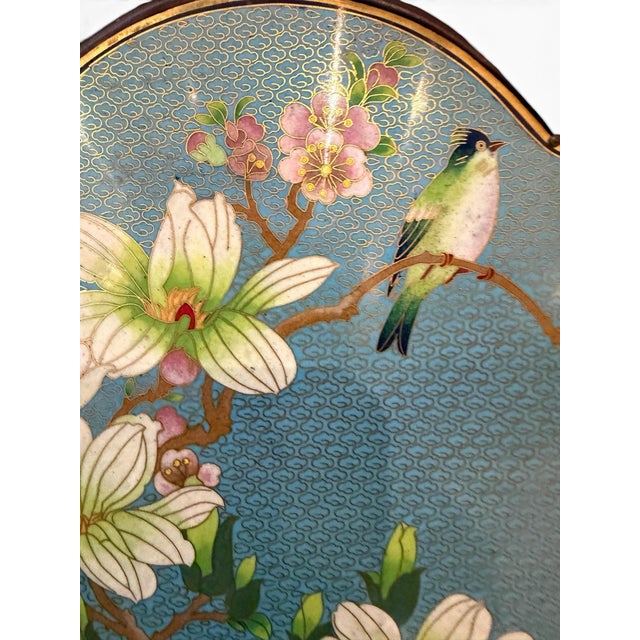 Antique Chinese Rosewood & Cloisonné Enamel Compound Cabinet For Sale - Image 9 of 12