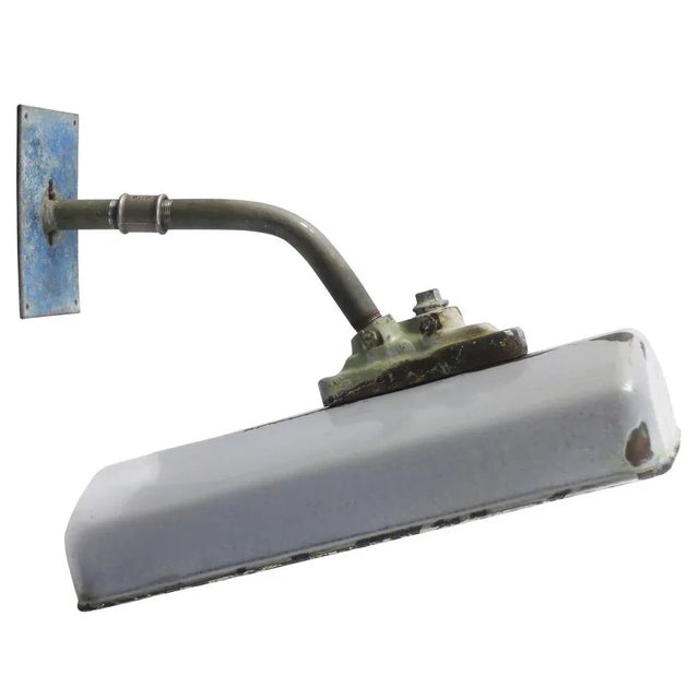 Industrial Vintage Industrial Grey Enamel Sconce from Philips For Sale - Image 3 of 7