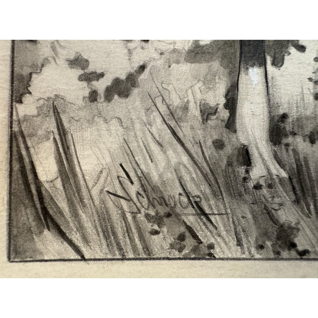 1940s Original Signed Graphite Illustration of Young Equestrian on Horseback, 12 × 9 In. For Sale In Atlanta - Image 6 of 7