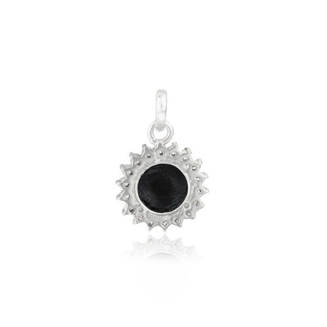 Contemporary Antique Finish Black Star & Zircon Pendant With Prong Setting For Sale - Image 3 of 12