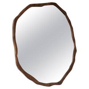Large Dark Varnish Ondulation Mirror by Alice Lahana Studio