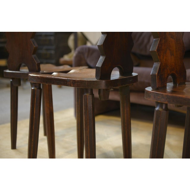 Brutalist Oak Chairs, 1950s, Set of 4 For Sale - Image 10 of 16