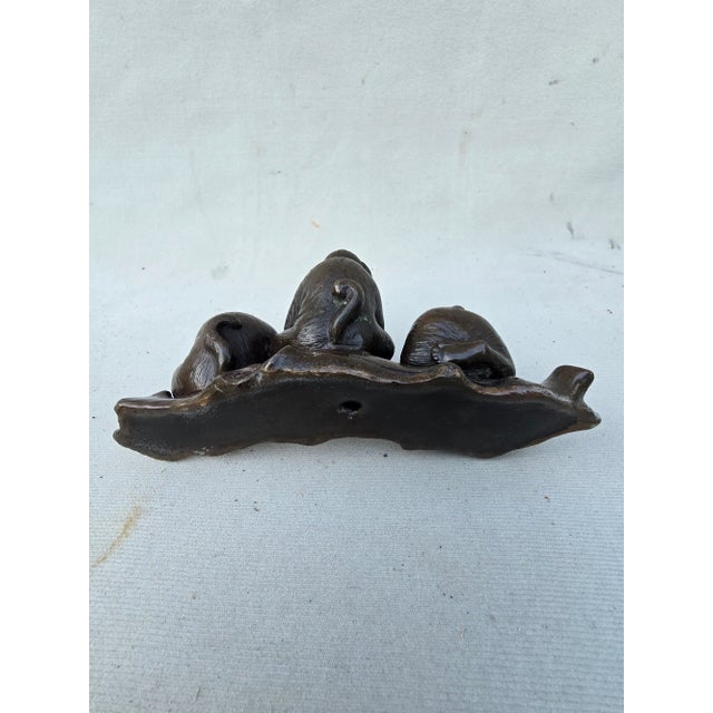 Metal 1960s Bronze Monkey Sculpture For Sale - Image 7 of 8